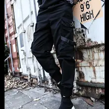 Мужские брюки карго, уличная одежда, хип-хоп длинные штаны, Мужские штаны для бега с эластичной резинкой на талии, модные уличные цветные брюки