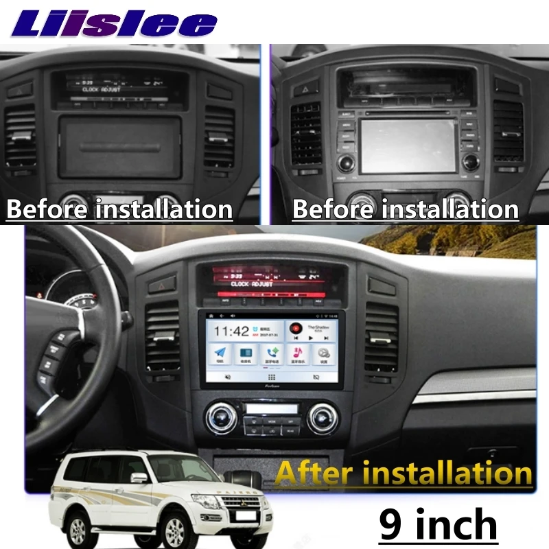 LiisLee Автомобильный мультимедийный DVD gps HiFi аудио радио 9 дюймов для Mitsubishi Pajero V97 V93 2006~ CarPlay адаптер навигация NAVI