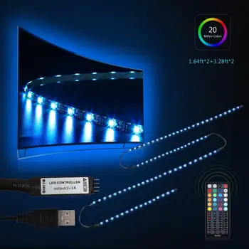 

USB LED Strip RGB Light TV Back Lighting Kit Remote Controller mood Lights with 44Key Remote Controller LED Lighting