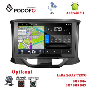 

Podofo 2 Din Car Radio Android 9 "Car Multimedia Player GPS Wifi Double Screen Display Autoradio For LADA X-RAY/CROSS 2015-2019