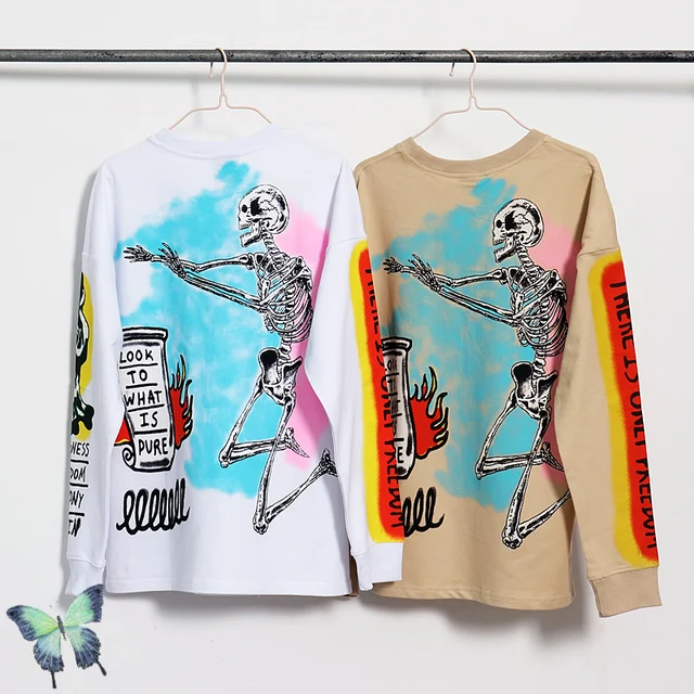 Graffiti Bird Skulls Kanye West Long Sleeve T Shirt 1