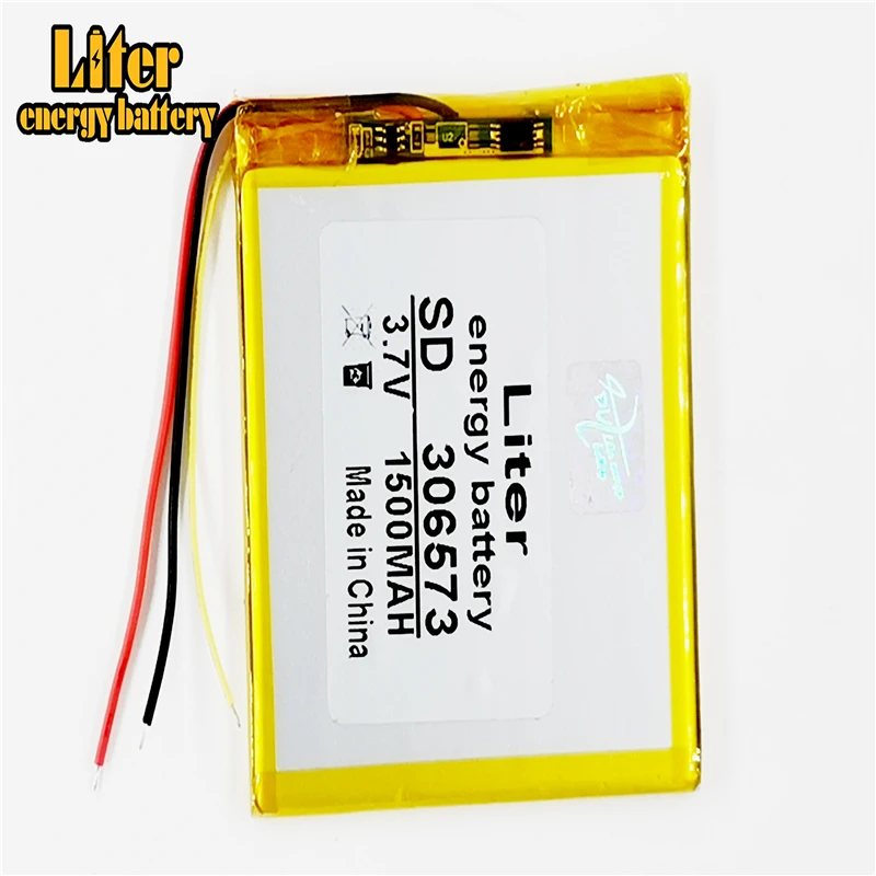 Lithium ion battery 3 line 306573 3.7V 1500mAh lithium polymer LiPo cells power for PAD GPS Vedio game E-Book tablet PC power bank