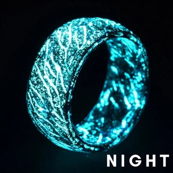 

Fashion Luminous Resin Ring Women Men Fluorescent Glowing Rings Jewelry Glow In The Dark Finger Ring Band Halloween Gift PR Sale