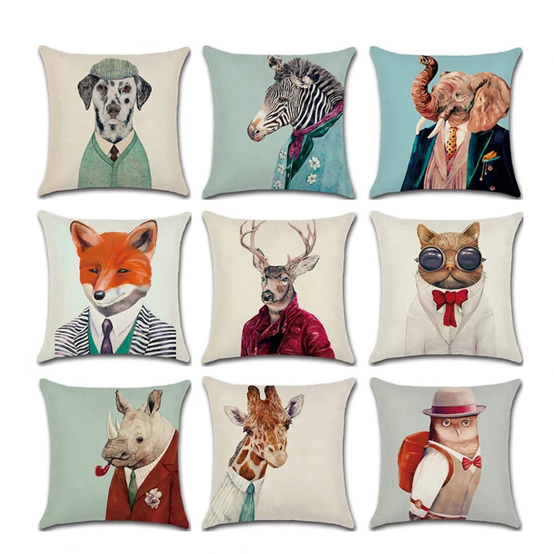 

1Pc Soft Cute AnimalDecorative Square Throw Pillow Covers Set Cushion Case for Sofa Bedroom Car 18 x 18 Inch 45 x 45 cm