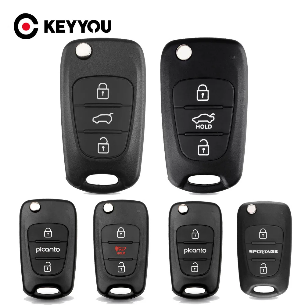 Чехол-книжка KEYYOU для Kia Rio 3 Picanto Ceed Cerato Sportage K2 K3 Hyundai I20 I30 IX35 I35 пустой с пультом