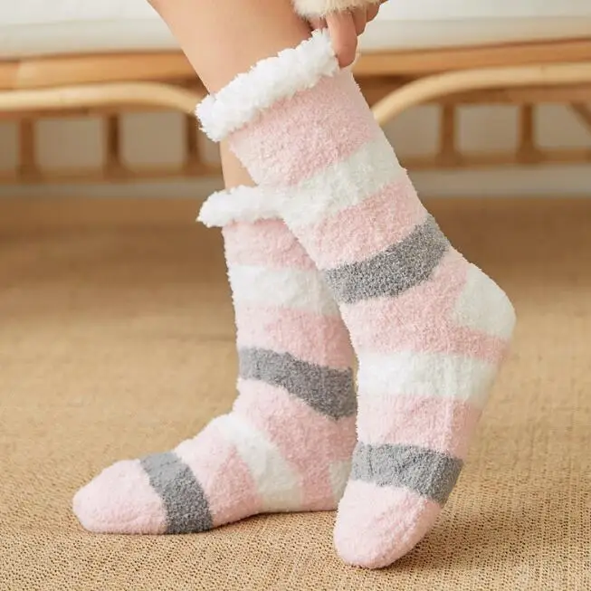 

sunny everest 2019 new women sock shoes floor woolen warm socks home simple life no-skid sole soft relax yoga free size 35-42
