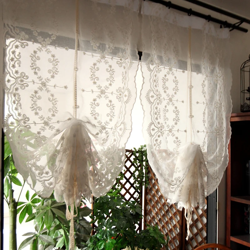 

Curtain Roman curtain American style bay window pull curtain Office Hotel Home Cafe decoration curtain window screen