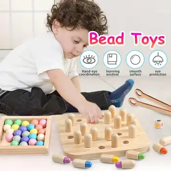

Kids Wooden Memory Match Stick Chess Game Fun Block Board Game Educational Color Cognitive Ability Toy For Children