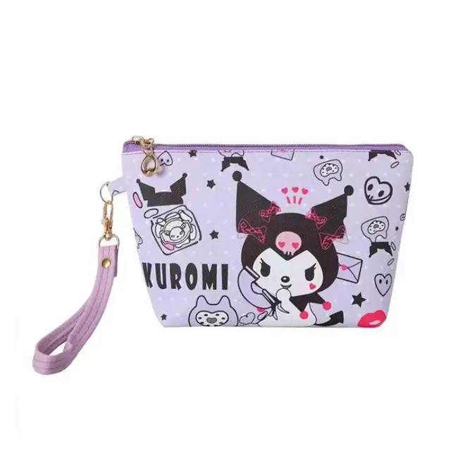 Kawaii Anime Cartoon Japanese Sanrios My Melody Cinnamoroll Kuromi Wash Bag Cosmetic Bag PU Coin Purse Girls Gift 2