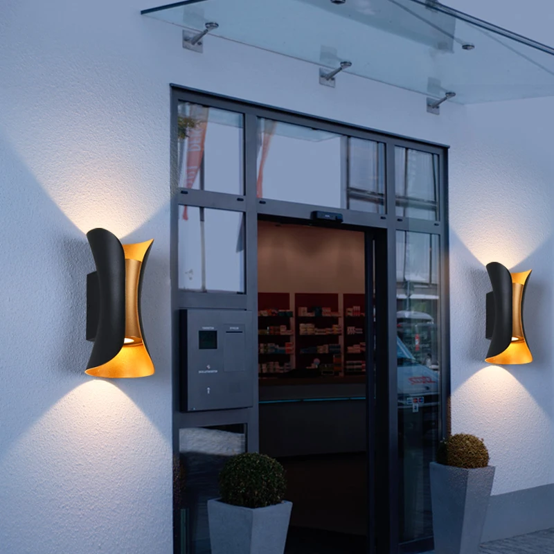 Outdoor Wall Light Waterproof Porch Light Outdoor Lighting Wall Lamps Aluminum Balcony Light Wall Mounted Outside Light With Led