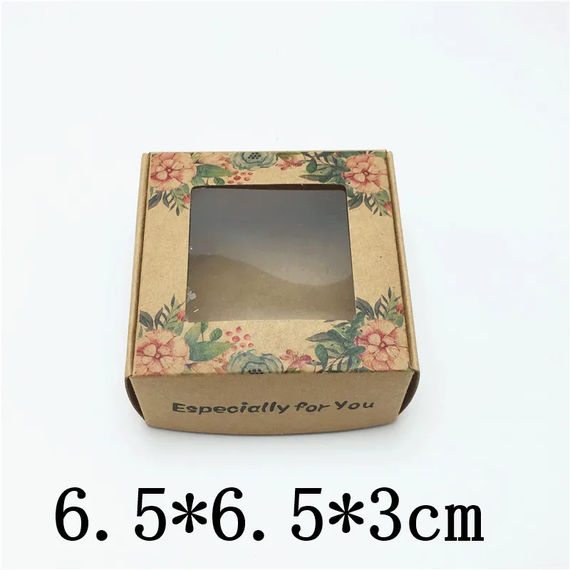 100 шт бумажные подарочные коробки для ювелирных изделий ручной работы с прозрачными ПВХ окнами, упаковочная коробка для свадебных конфет/шоколада/печенья - Цвет: Brown