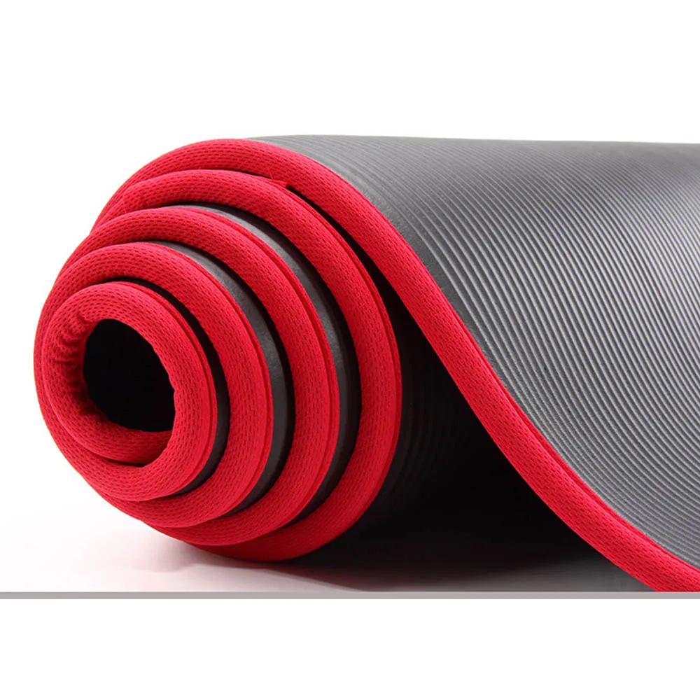 

10mm NBR Yoga Mat Exercise-Pads Carpet-Mat Gymnastics-Mats Position-Line Home Gym Non-Slip Pilates Fitness for Beginner Black