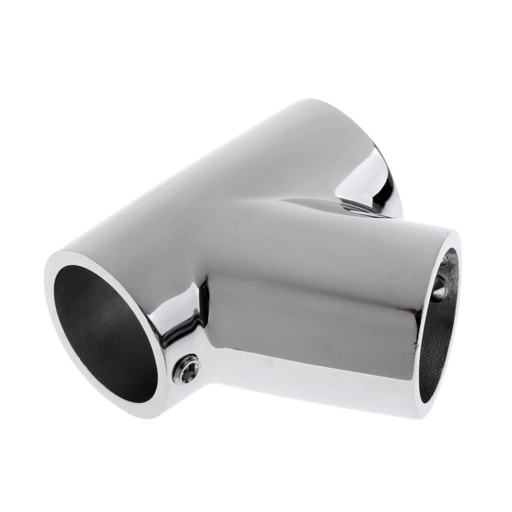 316 Stainless Steel Boat Marine Handrail 60 Degree T/Tee Fitting Polished Rail Connector for 1 inch 25mm or 7/8 inch 22mm Tubes