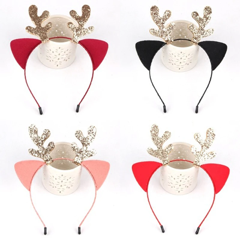 

NEW 1pc Christmas Antlers Headband Horns Hat Hair Headband Hair Accessories Headband Kids Boys Happy Cosplay Party Fancy Dress