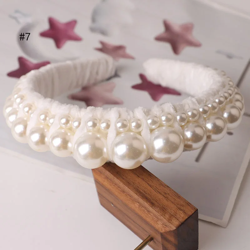 Hair Hoop women hairbands Sweet Handbands for Women Beaded Pearl Headbands Hair Accessories crocodile hair clips