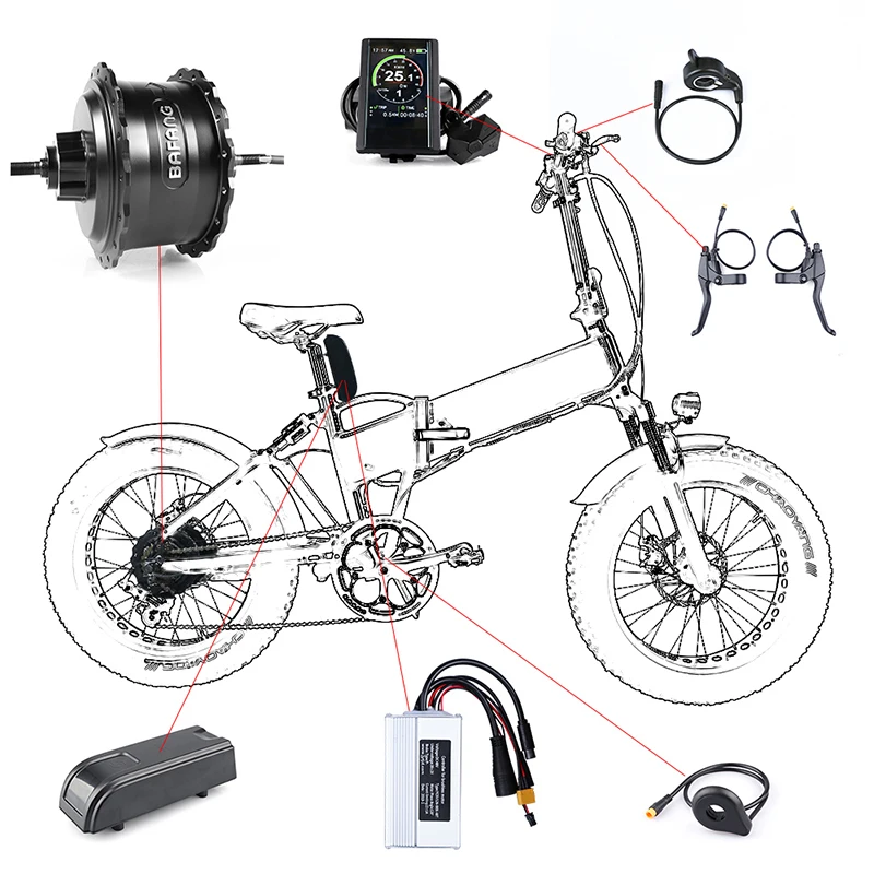Excellent Bafang 48V 750W Rear Hub Motor Electric Fat Bike Conversion Kit for Cassttle Bicycle with 175mm open size 8