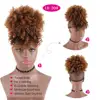 Drawstring Kinky Curly High Puff Ponytail Synthetic Hair Extensions African American Hair Ponytail With Bangs Short  Wrap Clip 1