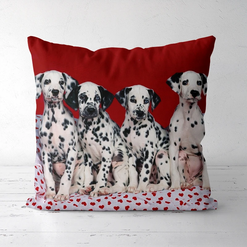 

Cute pet Dog Dalmatian Cotton polyester Decorative Throw Pillow Case Cushion Cover Pillow case