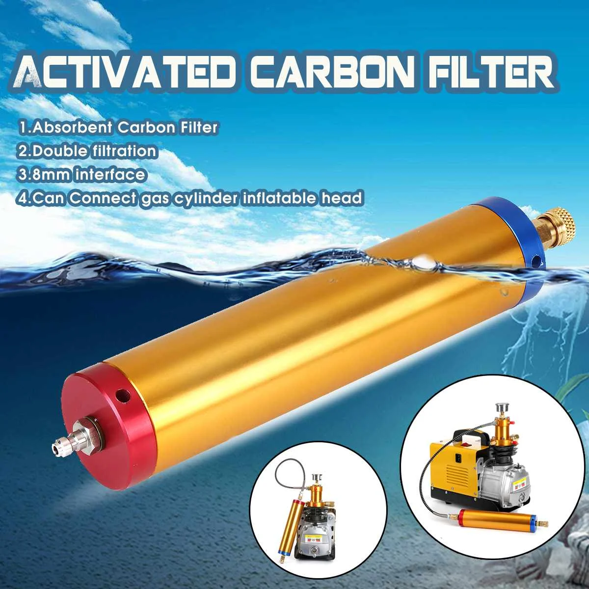 

300BAR High Pressure Pump Filter for PCP Inflator Electric Compressor Pump Diving Water-Oil Separator Filter