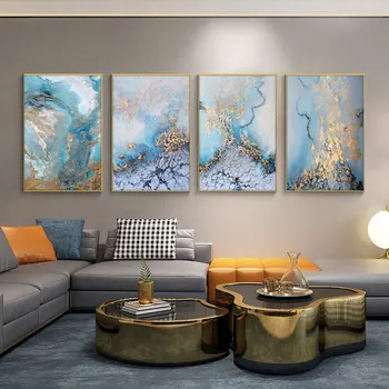 

Modern Abstract Art Posters and Prints Wall Art Canvas Painting Abstrac Sea Landscape Picture for Living Room Cuadros Home Decor