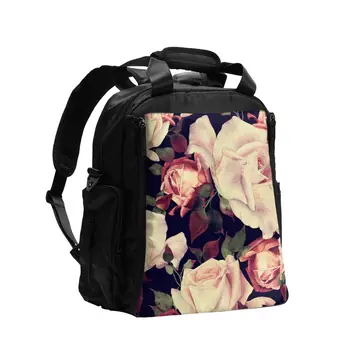 

Baby Diaper Bag Pink Roses Watercolor Maternity Bag for Disposable Reusable Wet Dry Diaper Bag Double Handle Wetbag
