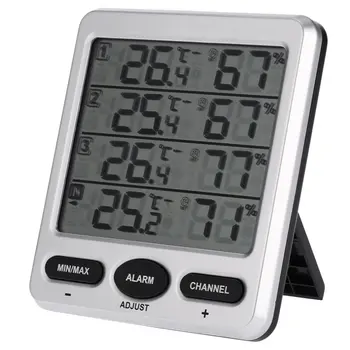 

Radio Thermometer with 3 Thermo-hygrometers Radio Sensors Humidity Lcd Display Min / Max Thermometer and Hygrometer