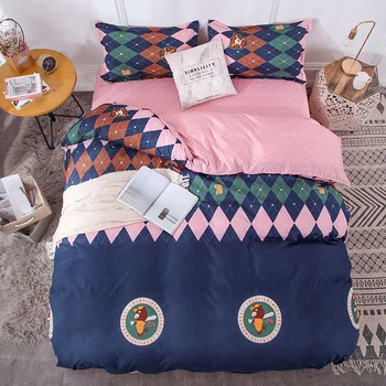 

Popular bedding four piece set size pattern simple printing small fresh fashion ins style
