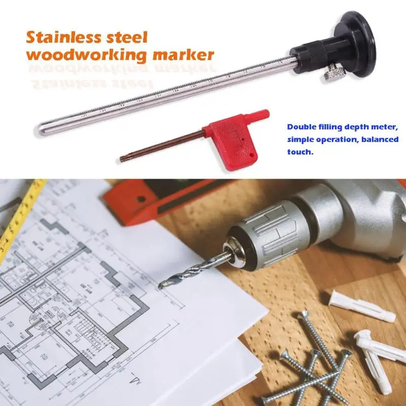 

160mm Wheel Wood Marking Gauge Woodworking Scribers Parallel Line Drawing Tool with a Gradual Scale Axis for Reference