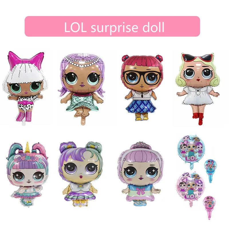 

LOL surprise doll aluminum film balloon party decoration wedding arrangement balloon For kids Birthday Christmas Gifts 2X09