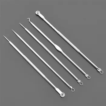

5Pc/Set Acne Blackhead Removal Needles Carbon Steel Blackhead Comedone Acne Removal Tool Extractor Remover Needles Pimple Kit