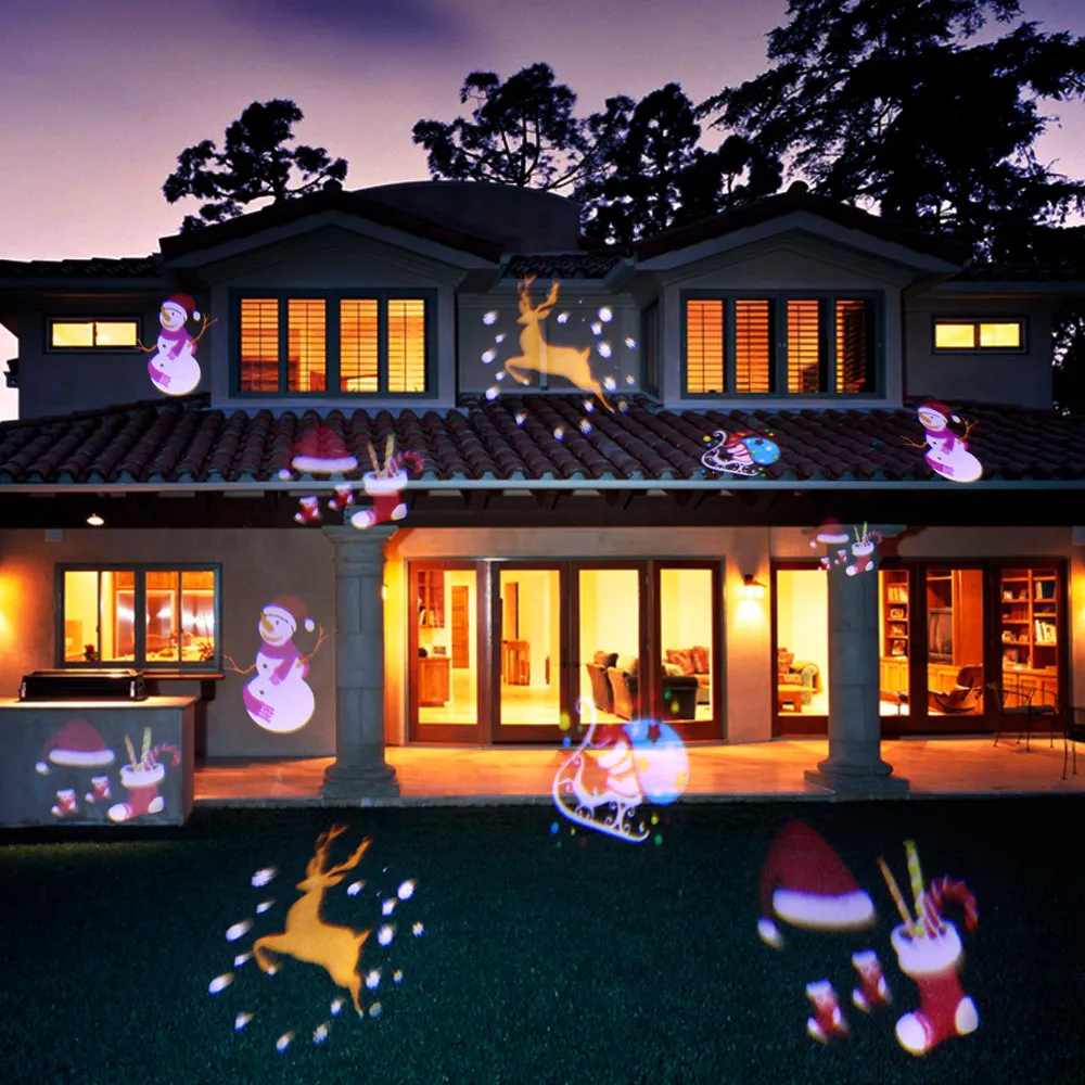 Светодиодный проектор ландшафтное освещение белый газон свет пейзаж лампа с 12 красочными гобо для праздника Рождество Декор светодиодный газон свет