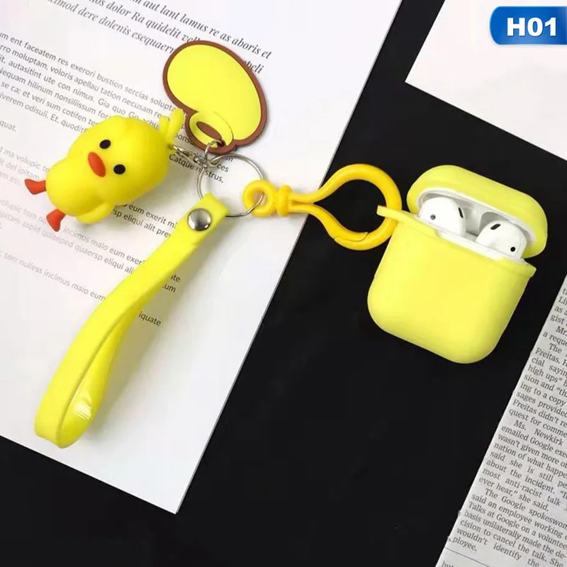 Забавный силиконовый чехол наушники для Apple Airpods I12 TWS Bluetooth наушники защитный кожаный чехол мультфильм панда коробка с брелком
