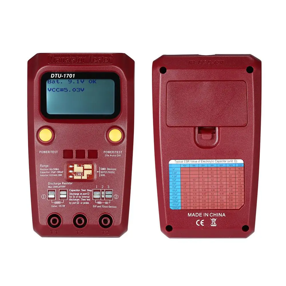 

DIY electrician ESR LCD Digital Multimeter Diode Transistor JFET MOSFET MOS SMD Tester Capacitor Resistance Checker Analyzer