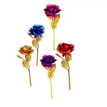 

Fashion Solid 24k Gold Plated Golden Rose Romantic Valentine’s Day For Lover Friend Gift