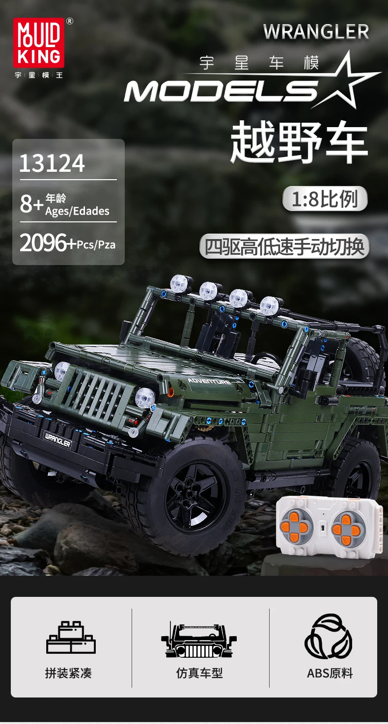 Плесень King Technics 13124 Rc строительные блоки suzuki samurai MOC Jeeps Wrangler Adventure Off-модель дорожного транспортного средства