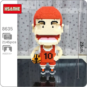 

Hsanhe Anime Slam Dunk Hanamichi Sakuragi Basketball Player 3D Model DIY Mini Diamond Blocks Building Toy for Children no Box