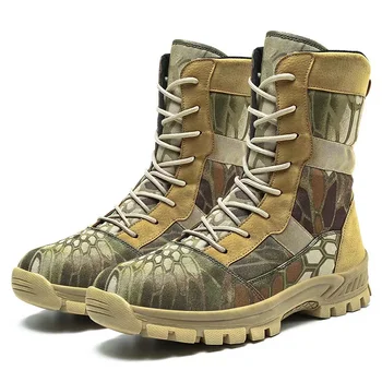 Topfight 2024 High Cut Camouflage Boots Lace Up Military Special Force Tactical Desert Combat Men’s Boots Outdoor Shoes