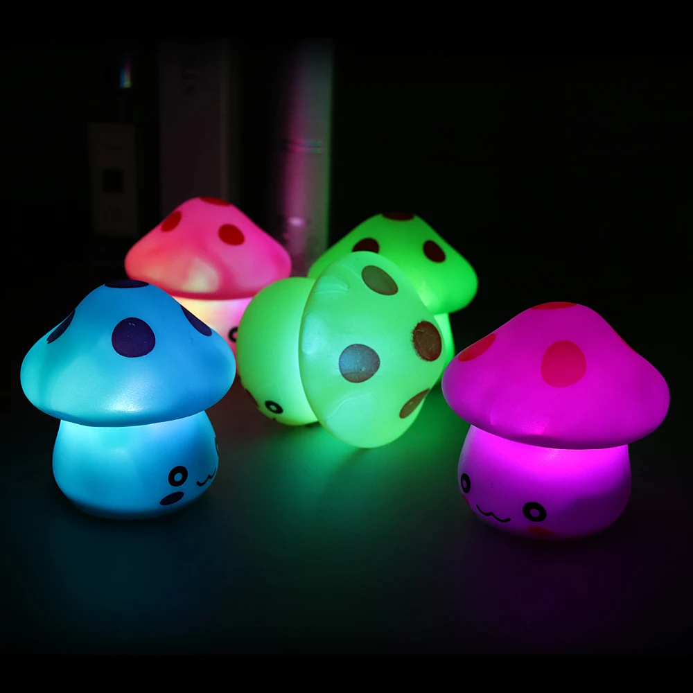 Романтический красочный грибной светильник LED ночник спальня прикроватная лампа