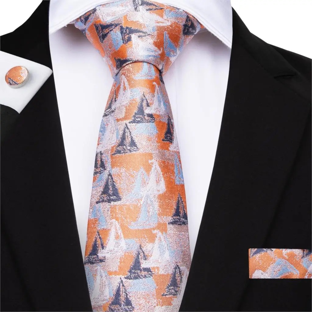 DiBanGu Новое поступление 12 видов стилей шелковые галстуки для 8,5 см оранжевого цвета мужские галстуки для бизнеса Свадебный костюм галстук на шею Gravatas - Цвет: MJ-7074