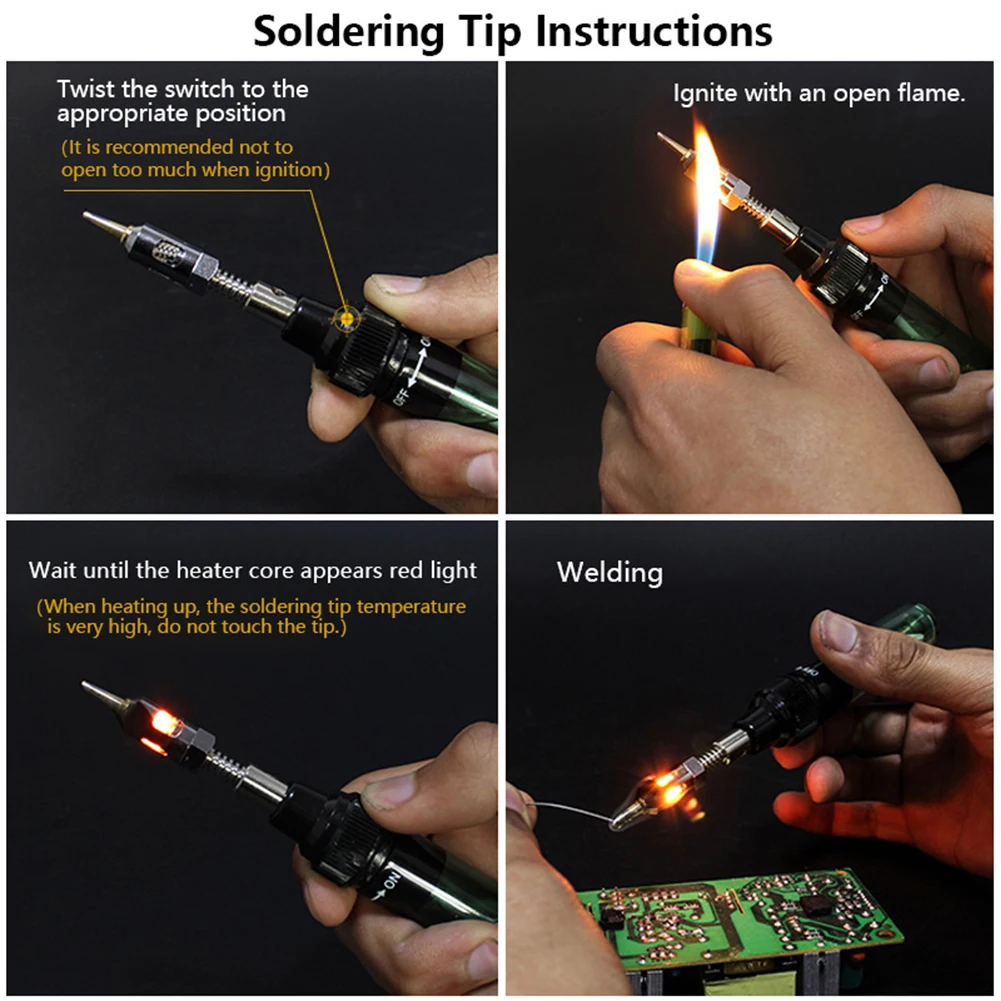 plastic welder stapler Gas Soldering Iron Cordless Butane Torch Welding Pen 1300°C Adjustable Burner Blow Soldering Iron Gun with 6 Soldering Iron Tips soldering irons & stations