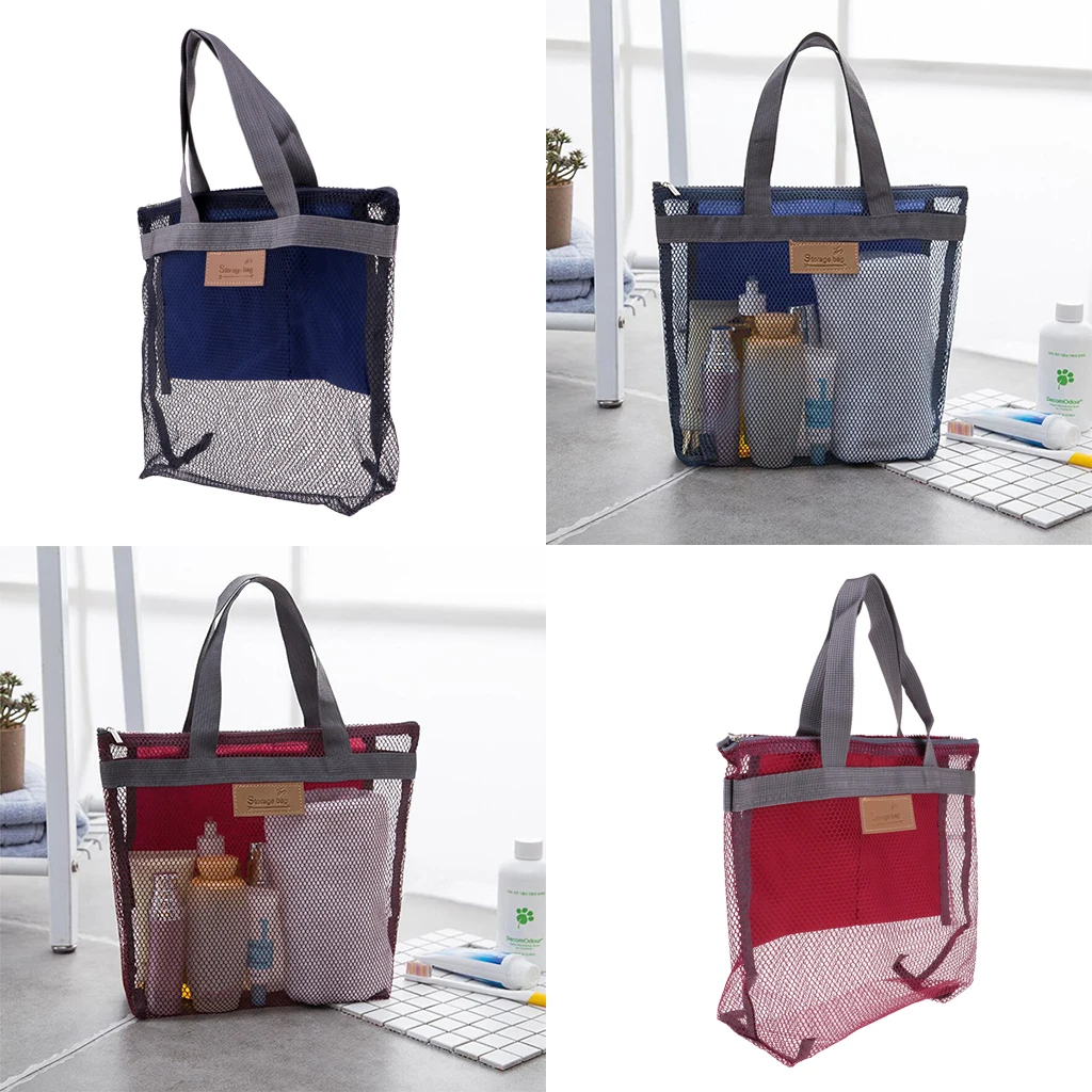 2 Pieces Mesh Shower Caddy Portable Toiletry Tote Gym Bag for College Dorm Bathroom