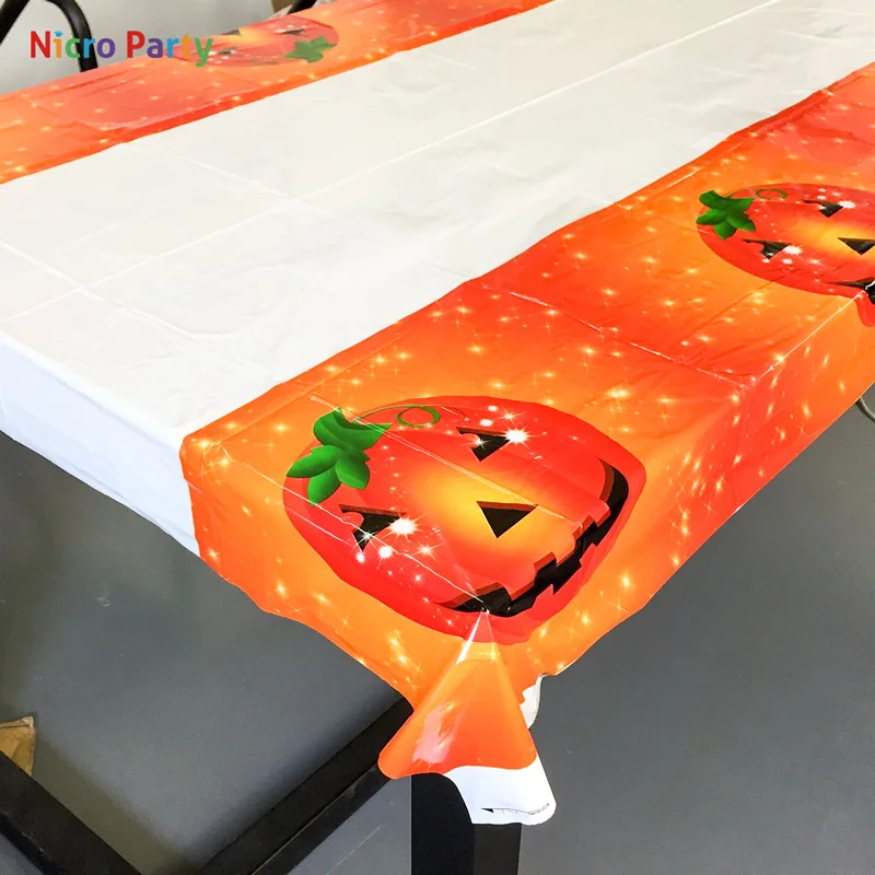 Nicro 120*180 cm Halloween Disposable Tablecloth Painted 2020 New Spider Pumpkin DIY Decor Party Decoration Home | Дом и сад