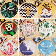 Ковер для спальни, гостиной, нескользящий ковер, круглый маленький ковер, мультяшный принт, детский коврик для ползания, современный коврик для гостиной