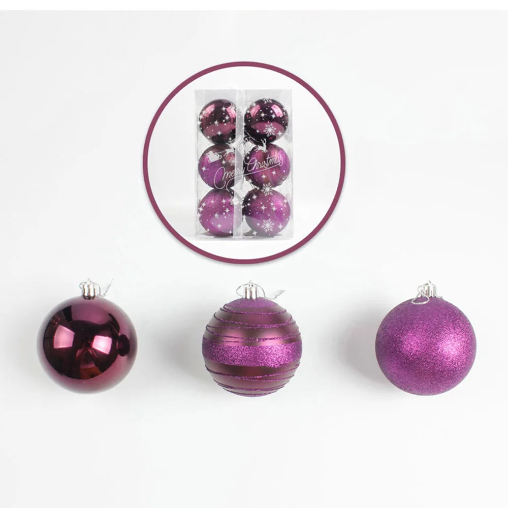 12 Pcs Christmas Ball Pendant Decor 8 Cm PVC For Home Hotel Restaurant Navidad Kerst Decoration For Tree Hotel