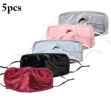 5 шт. черная двухслойная хлопковая маска для губ против дымки Пылезащитная моющаяся многоразовая двухслойная Пылезащитная Муфельная зимняя теплая маска