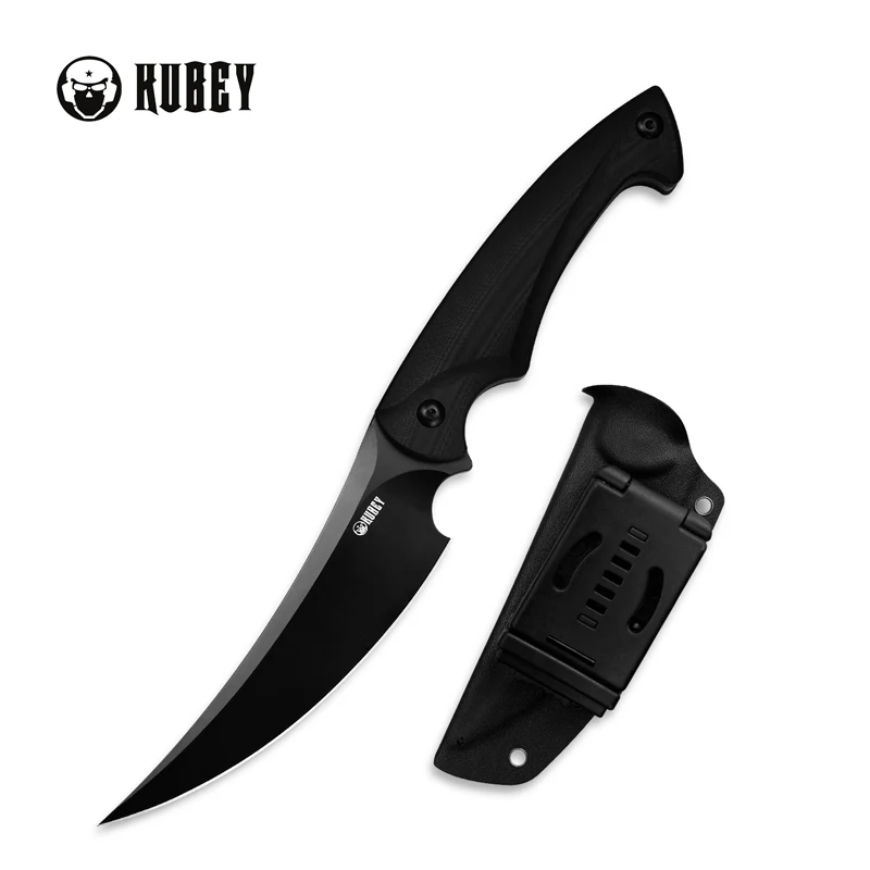 Kubey Scimitar KU231 Открытый нож с фиксированным лезвием D2 и ручкой G10 полный дизайн Тан