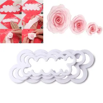 

3D Rose Flower Cutter Mold Sugarcraft Fondant Cake Baking Maker Decorating Tools