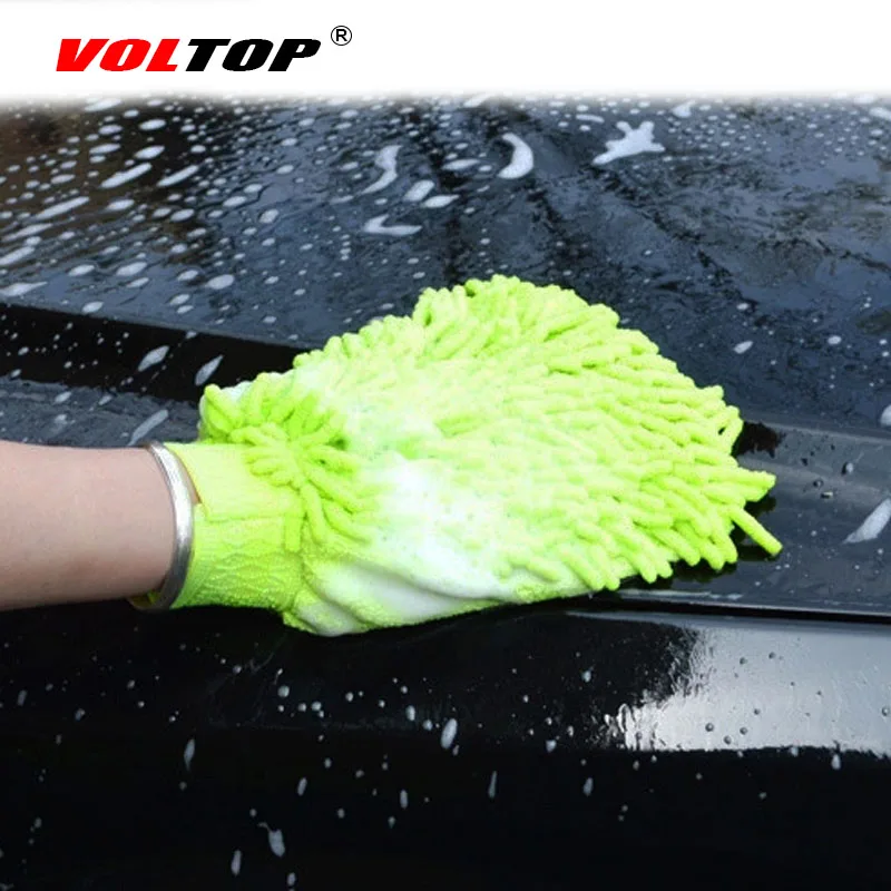 

2pcs Car Cleaning Tool Gloves Sponges Cloths Brushes Washing Towel Microfiber Wash Brush Clean Duster Home Office