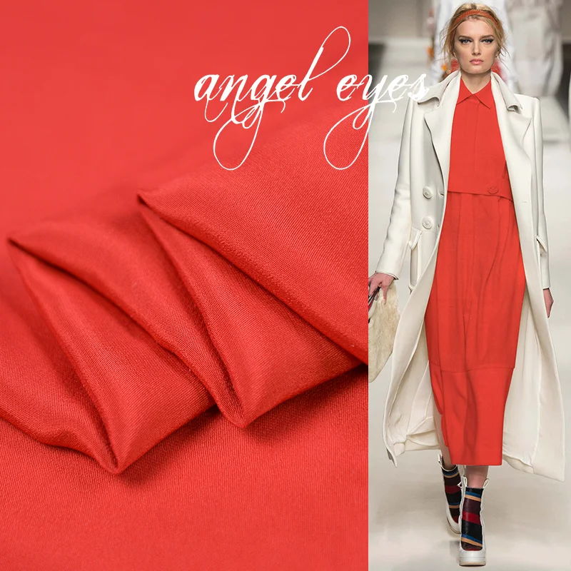 18 осень сплошной цвет шелк тяжелый креп ткань для женщин платье пальто 130 см ширина 26Momme модная ткань для DIY шитья Горячая