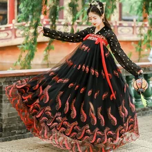 Древняя фея ханьфу платье Традиционный китайский стиль танцевальные костюмы вышитые народный Тан костюм элегантная одежда для сцены DL4994